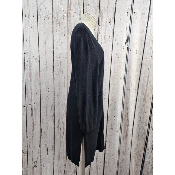 CS Women's Large Talbots Black Duster Lightweight Open Front Cardigan Sweater - Picture 3 of 7